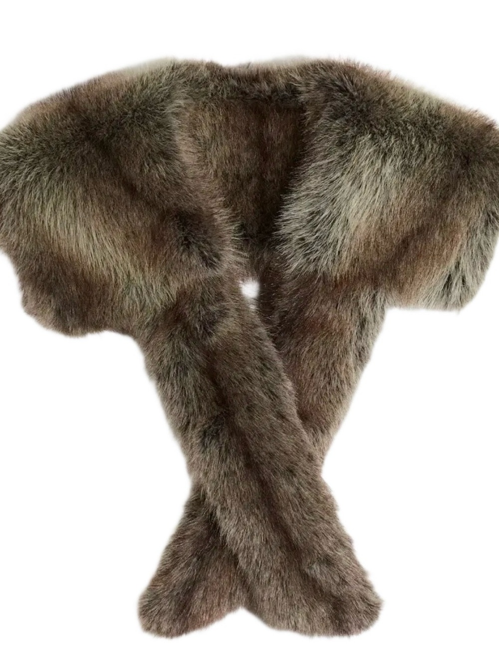 H&M Brown Faux Fur Wrap Scarf